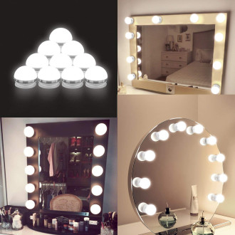 LED Подсветка для зеркала 10 ламп RGB с регулировкой яркости и цвета для макияжа USB Mirror Lights 195831