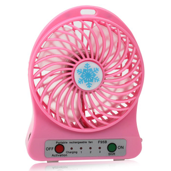 Портативный настольный вентилятор Portable Fan Mini со съемным аккумулятором розовый 150005