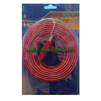 Кабель HDMI 5м плоский красный/синий (блистр)