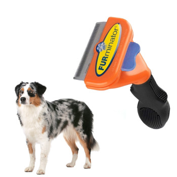 Щетка фурминатор для вычесывания собак и кошек с кнопкой FURminator Medium Dog 7 см 130751