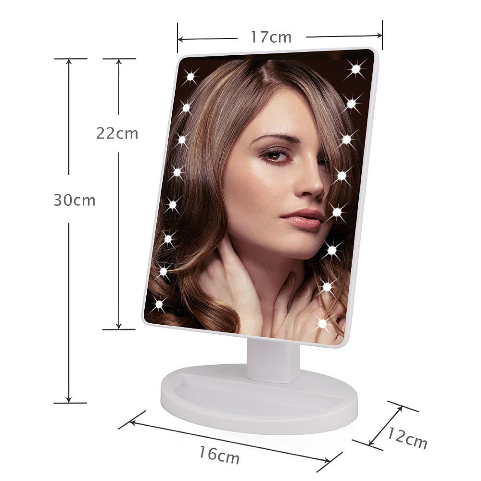 Зеркальце с подсветкой для макияжа Led mirror черное 154143