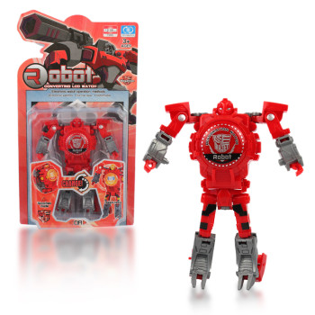 Детская игрушка часы робот трансформер SUNROZ Robot Watch красный 149556