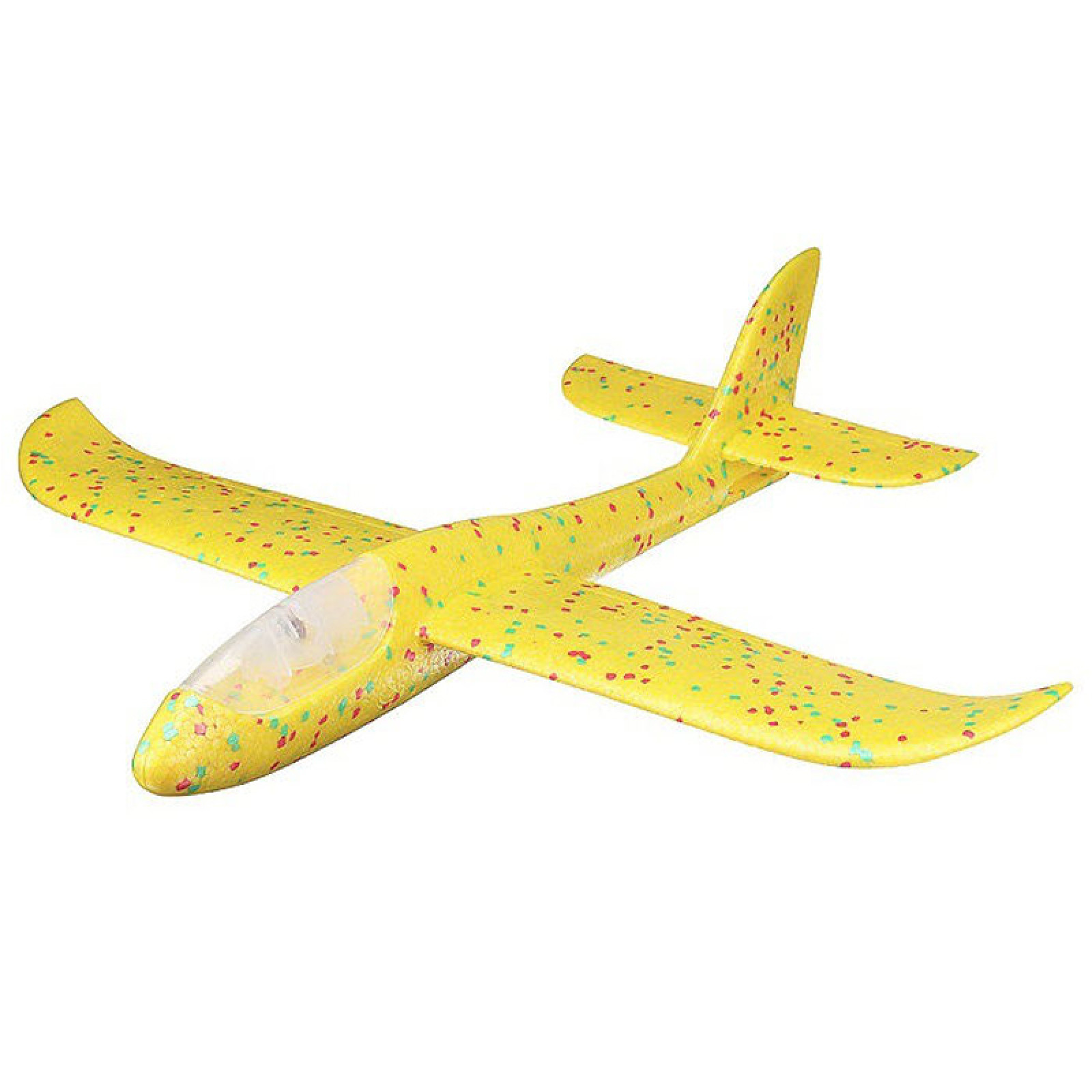 Детский планирующий светящийся самолетик жёлтый 49 см 150874