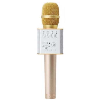 Беспроводной микрофон караоке bluetooth Q9 золотой 152566