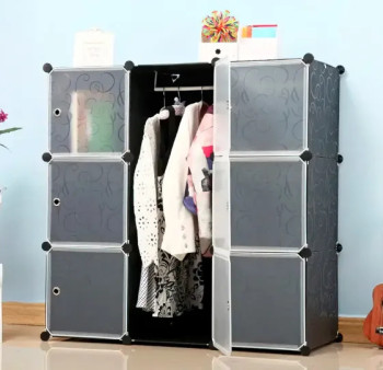 Складной шкаф, Пластиковый шкаф – органайзер для вещей, 110х110х35 см 207302