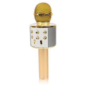 Микрофон караоке Bluetooth WS-858 gold золото 141116
