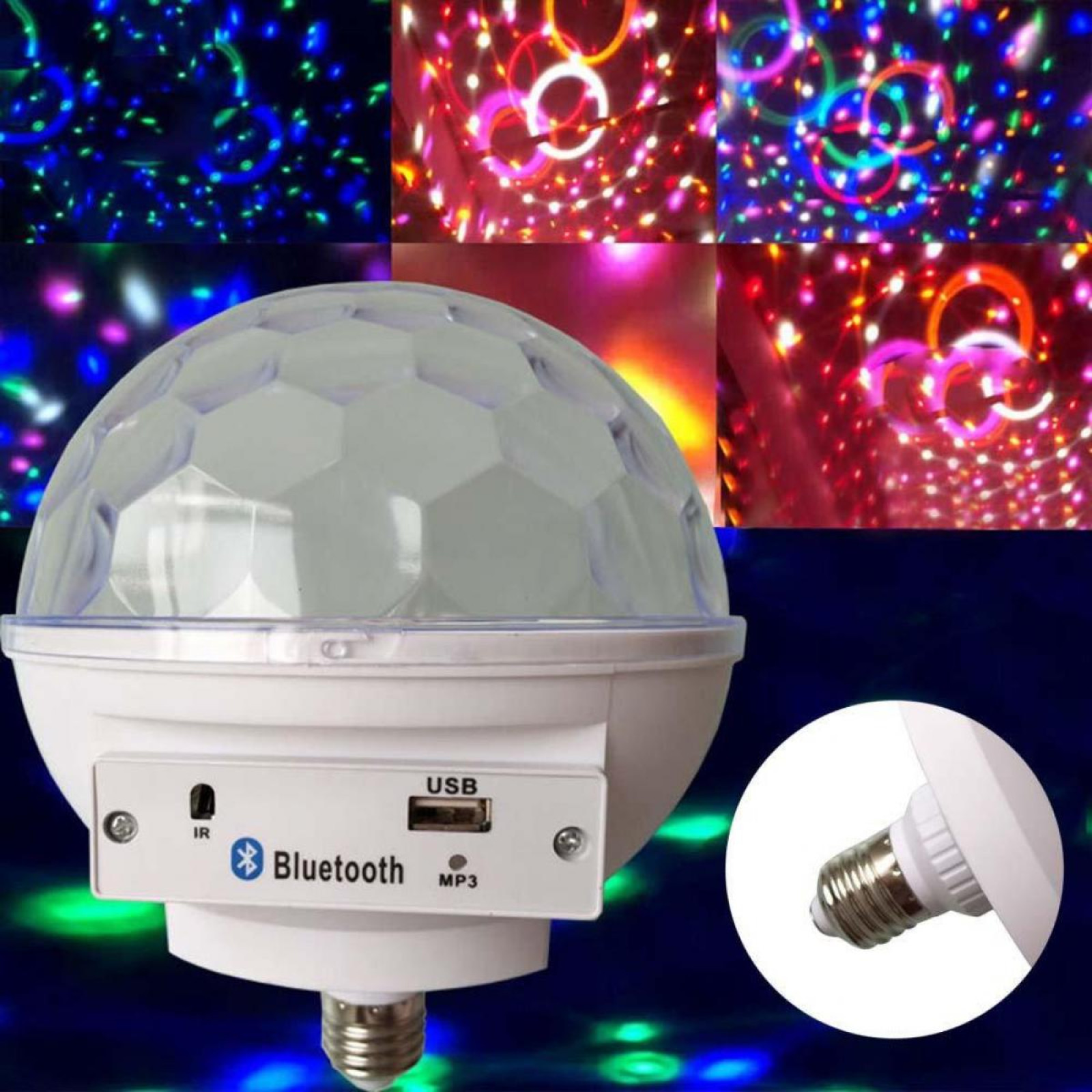 Диско шар в патрон GBX LED Crystal magic ball light E27 997 BT Bluetooth 179794