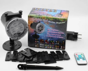 Лазерный уличный проектор диско LASER LIGHT STAR SHOWER 518 WITH REMOTE с касетами 12 штук 184395