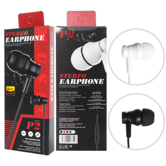 Наушники проводные с микрофоном Stereo Earphones P2 черный 169189