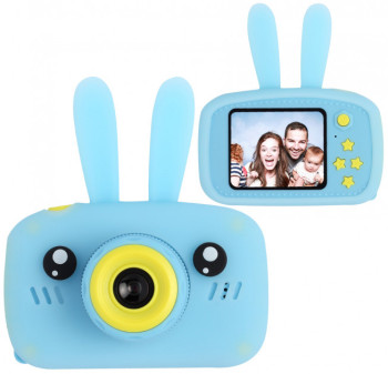 Детская фотокамера цифровой фотоаппарат Baby Photo Camera Rabbit с автофокусом Х-500 Голубой 183140