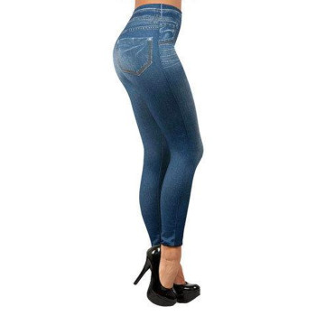 Утягивающие леггинсы лосины Slim`n Lif Jeggings, джинсы синие 139497