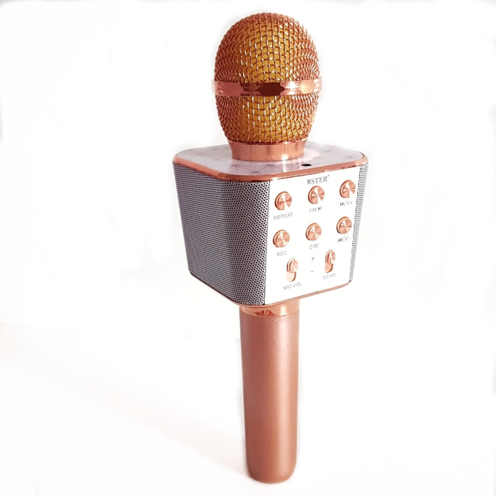 Беспроводной микрофон караоке блютуз WS-1688 Bluetooth Wster розовое золото 152584