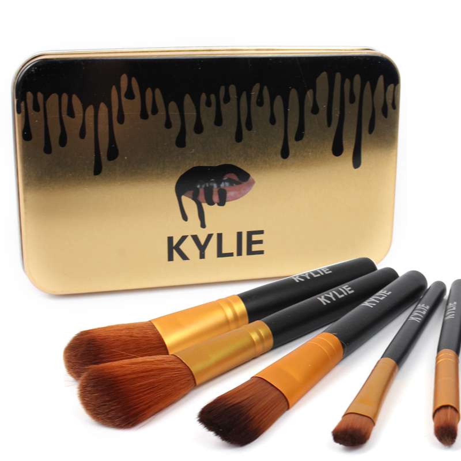Набор кисточек для макияжа в стиле Kylie Professional Brush Set большие черные 12 штук 132322