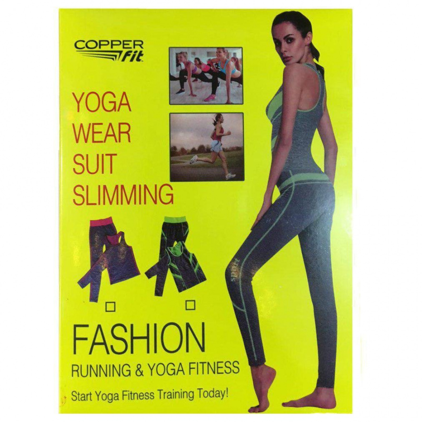 Женская майка и лосины для фитнеса, йоги, бега Yoga Wear A Suit Slimming зеленые 130592