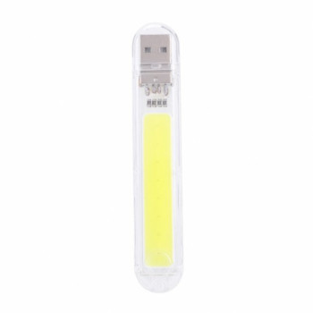 Портативная USB LED лампа светильник фонарик 1 светодиод холодный белый свет 207394