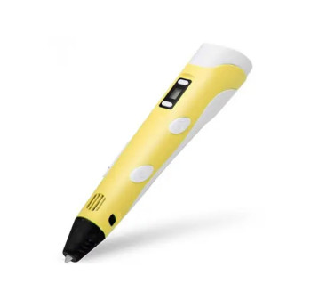 3Д ручка с трафаретами 3D Pen-3 c LCD дисплеем Мир Фантазий в твоих руках Желтая 199359