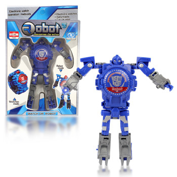 Детская игрушка часы робот трансформер SUNROZ Robot Watch синий 149557