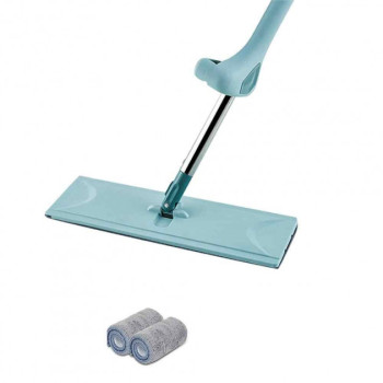 Швабра-лентяйка для мытья пола Spin Mop NEW с отжимом и микрофиброй Голубая 182499