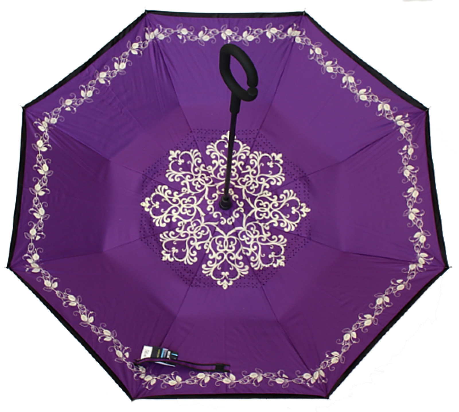 Зонт обратного сложения, антизонт, умный зонт, зонт наоборот Up Brella Узор-Фиолетовый 154101