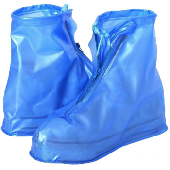 Дождевики для обуви, бахилы от дождя, чехлы для обуви Синие Размер L 183561