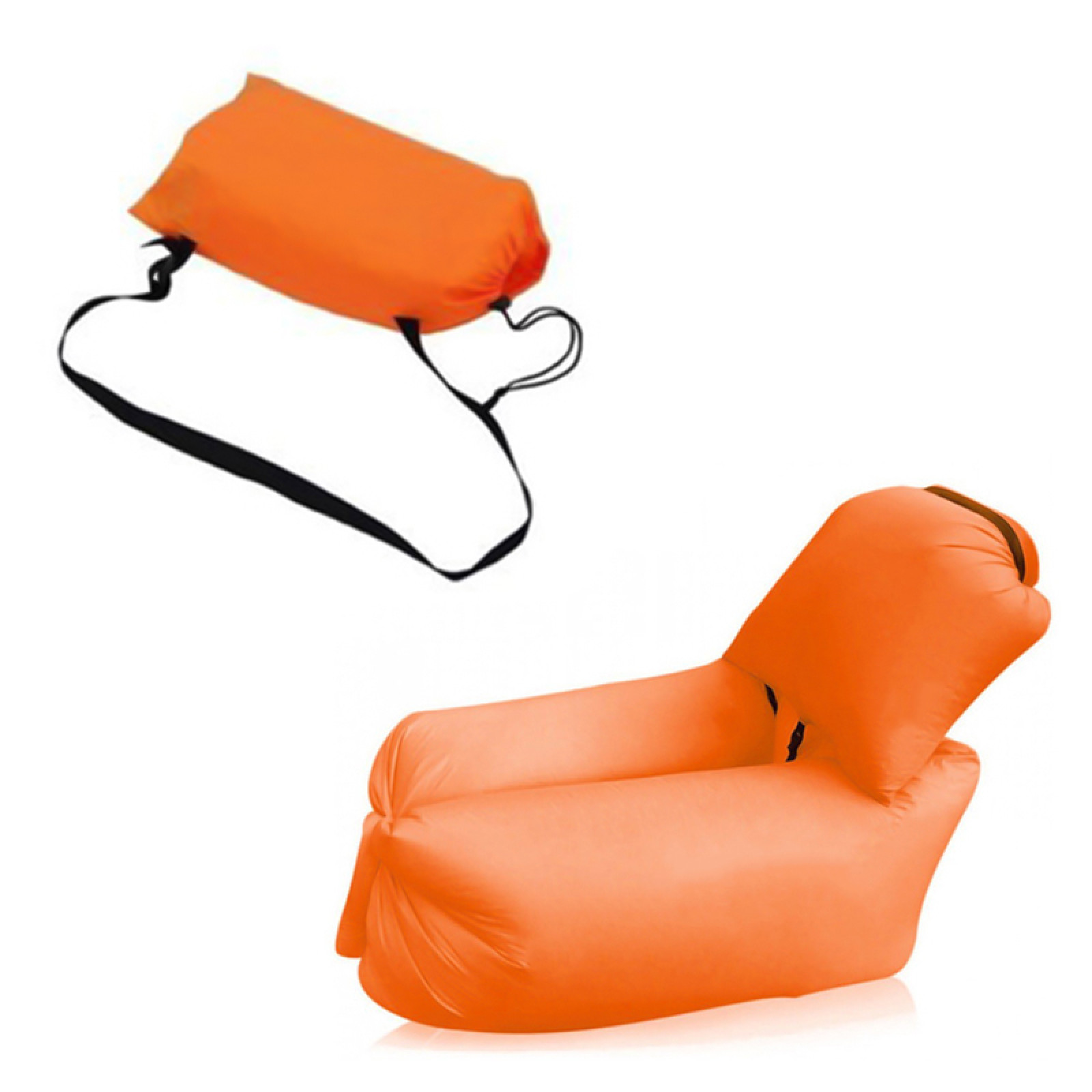 Надувной диван матрас мешок Ламзак с подушкой Оранжевый 149998
